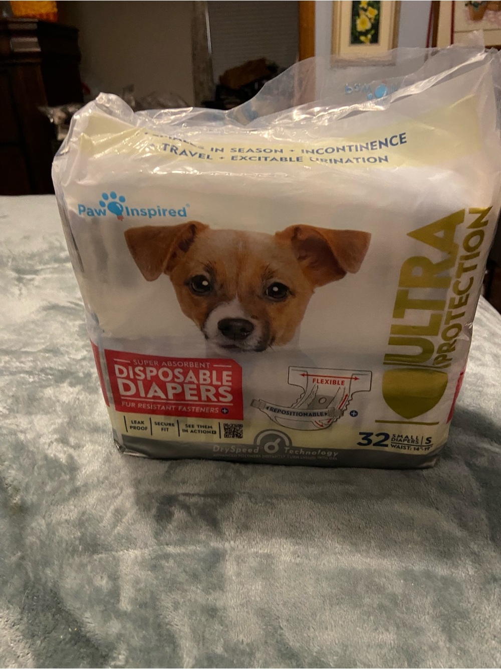 Inspire White & Gold Ultra Protection Disposable Dog Diapers  open 28